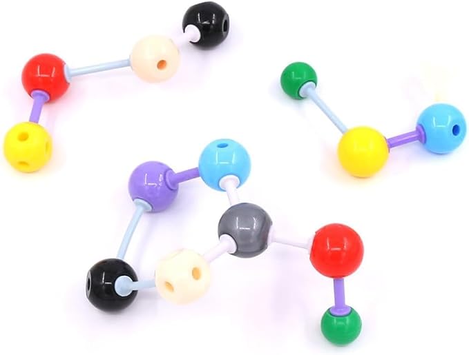 Swpeet 92 Pcs Chemistry Molecular Model Student and Teacher Set, Molecular Model Set for Inorganic & Organic Chemistry - 52 Atoms & 37 Bonds & 3 Orbitals