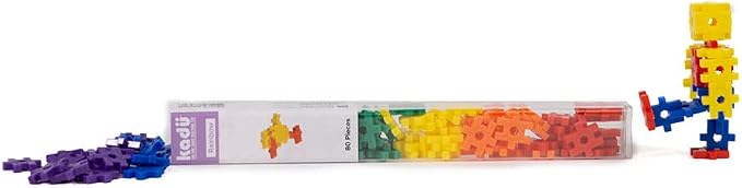 KADÜ 80 Piece Rainbow Set Kids Age 5+ Building Block STEM Interlocking Toy | Creative Mini Sensory Construction Puzzle tiles - Open Ended Play Gift Boys + Girls - Classroom Homeschool Manipulatives