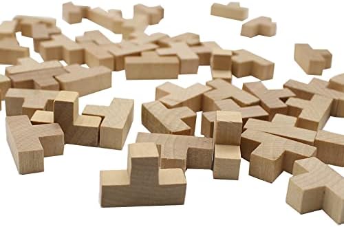 AHYUAN Wooden Brain Teaser Puzzles Cube Stocking Stuffers Wooden Puzzles T-Shaped Jigsaw Logic Puzzle Educational Games Toy for Kids and Adults (Natural)