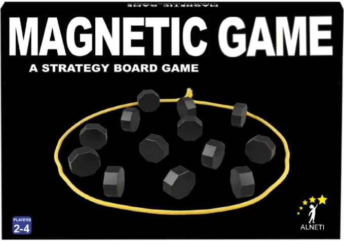 Magnet Game with String for Family Game Night & Travel & Camping - Magnetic Chess Games with Full-Size Stones - Fun Portable Two Player Strategy for Adults Teens and Kids