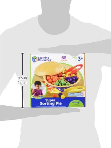 Learning Resources Super Sorting Pie - Sorting and Matching, Fine Motor Skills, Food Toys, Color Recognition, Counting Game, Preschool, Toddler Math Manipulatives, Gifts for Boys and Girls