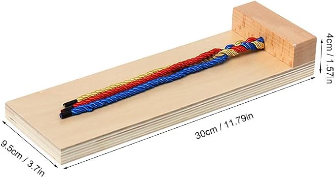 WRITWAA Wooden Hair Braiding Kit for Kids, Practice Board | Montessori Learning Activity, Develops Hand-eye Coordination, Fine Motor Skills, Smooth Edges, 11.79 Inch Size, Preschool Use