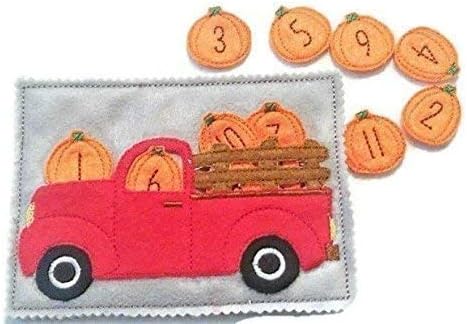 Quiet Book Page - Counting Pumpkin Truck - Interactive Learning Page for Toddlers #56