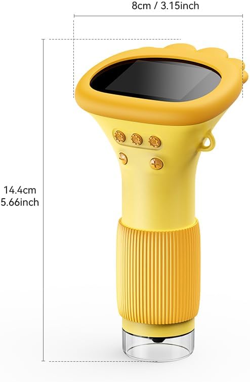 1000X Kids Microscope Handheld Camera, 2'' Screen Wonder Quest Microscope Camera for Kids, Educational Magnifying Glass Toy, Christmas Birthday Gifts for Age 3 4 5 6 7 8 9 10 11 12 Girls Boys - Yellow