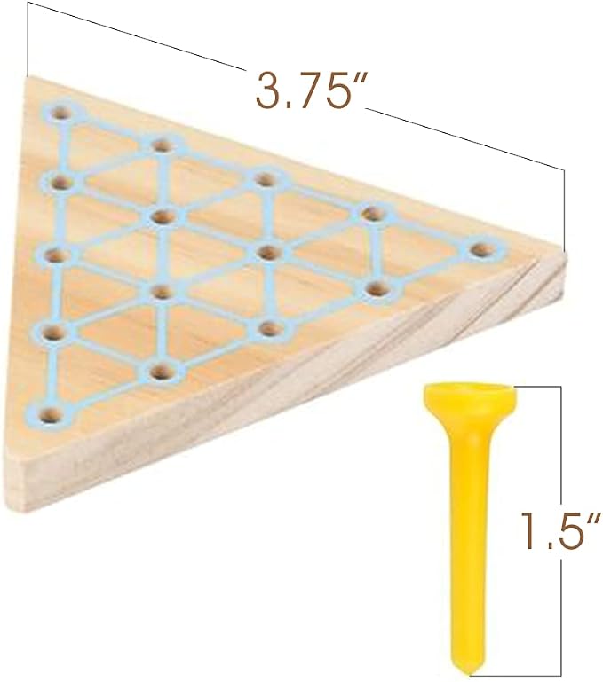 Triangle Peg Game Set of 2, Fun Board Games for Kids and Adults, Made with Wood and Plastic, Kid’s Learning Toys for Boys and Girls (Pack of 2)