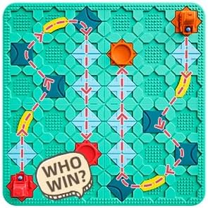 burgkidz STEM Road Build Puzzle: Teal Board, 200+ Chal. w/ 2 Cars | Teal creative board: 14 tracks, 2 start/end, 2 windup cars. 200+ puzzles, 4 levels, 3 modes. Dots fit bricks. Storage bag