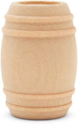 Wooden Pickle Barrel 1-5/8 Inch, Pack of 25, Small Unfinished Cargo Drums, Perfect for Miniatures, Scale Models, Mini Train Making or Woodworking Craft Projects, by Woodpeckers