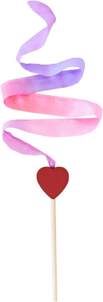Sarah's Silks Mini Streamers, 8 Inch Handle 3 Foot Ribbon Wand for Pretend Play, Dance, Baton Stick Twirling, and Gymnastics Party Favors | Montessori and Waldorf Toys (Blossom)
