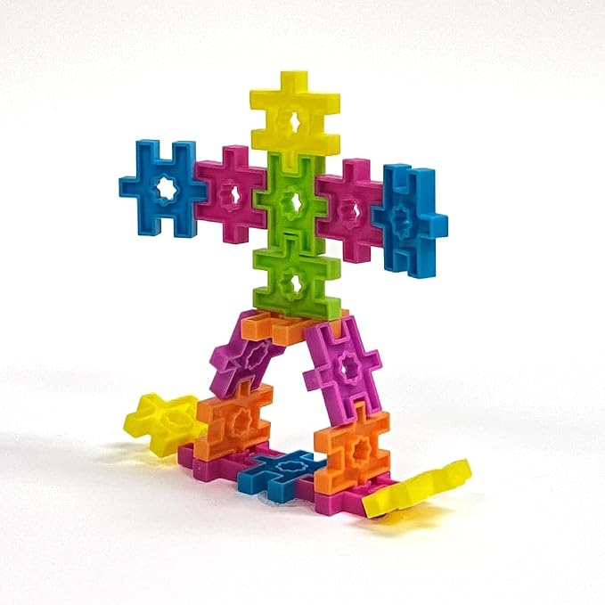 KADÜ DA Age 3+ Brights 28 Piece Kids Beginning Building Block Toy | Creative Mini STEM Sensory Construction Puzzle - Open Ended Play Gift Boys + Girls - Classroom Homeschool Manipulatives