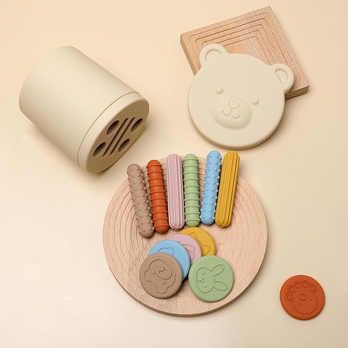 Shape & Color Sorting Toys for Baby Soft Silicone Sensory Toy Kids Activities Game Shape Sorter Fine Motor Skills Toys Travel Gift for Boys and Girls Educational Learning Toy Cartoon Animal Design