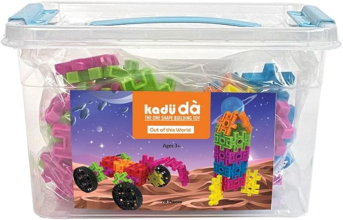 KADÜ DA Age 3+ Out of this World 78 Piece Kids Beginning Building Block Toy | Creative Mini STEM Sensory Construction Puzzle - Open Ended Play Gift Boys + Girls - Classroom Homeschool Manipulatives