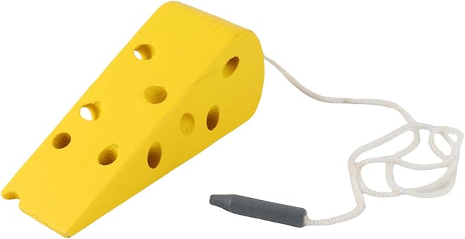 TOPINCN Fine Motor Skill Wooden Lacing Cheese Toy Safe for Babies Cognitive Skills Development Beech Wood Portable 1 Unit