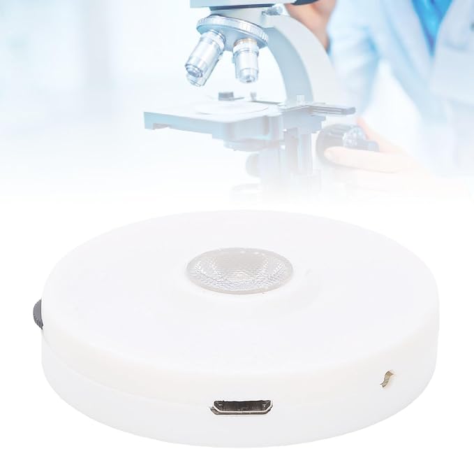Microscope Bottom Light Source Kit, Microscope Led Light, Stepless Dimmable LED Lighting Adapter with Mirror, Micro Bottom Light Source Kit for Education Research