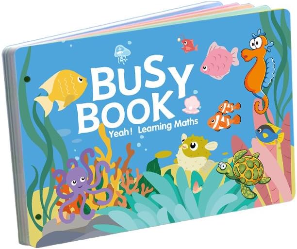 Montessori Busy Book (Ocean Theme) – Preschool Learning Activities for Ages 3+, Fine Motor Skills, Interactive Velcro Activity Book, Travel Toy for Kids