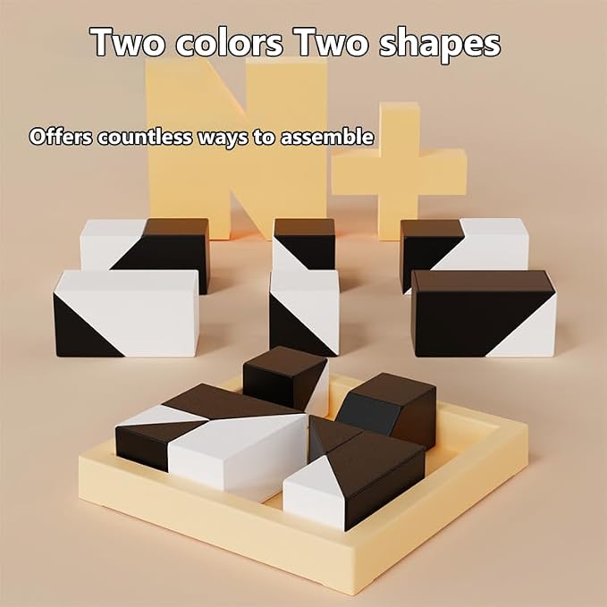 Hiding Blocks Brain Teaser Game for Kids & Adults, 365 Challenges 5 Difficulty Levels, Portable Design for Brain Training(Hiding Blocks)