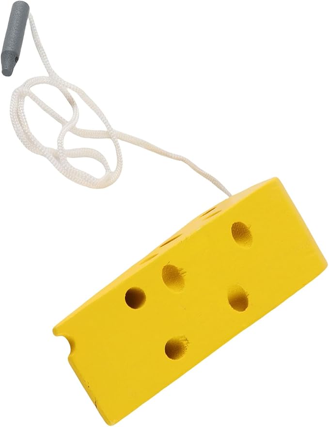 TOPINCN Fine Motor Skill Wooden Lacing Cheese Toy Safe for Babies Cognitive Skills Development Beech Wood Portable 1 Unit