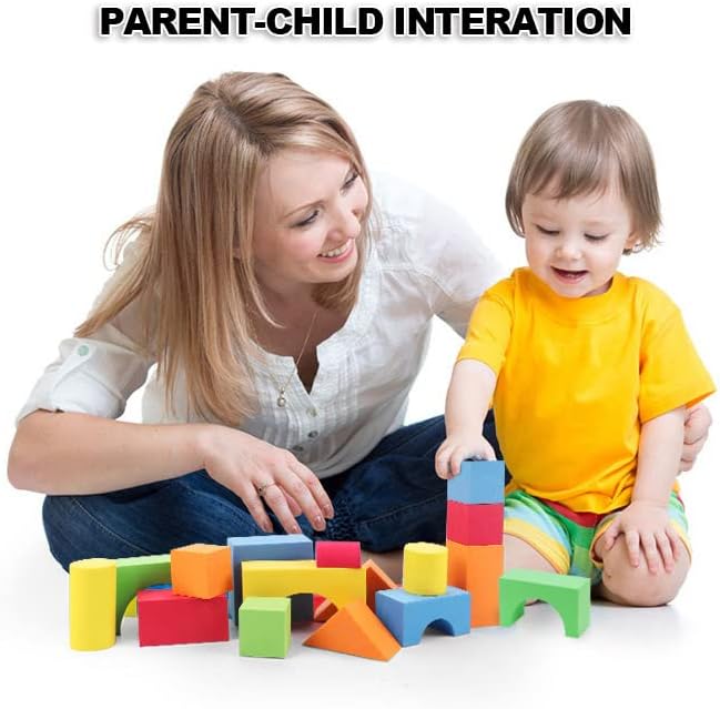 Pairez Toys Foam Building Blocks for Toddlers 2-4, 81PCS Soft Blocks Toy | Baby Bath Foam Toys, Stacking Blocks Set, Sensory and Montessori Toys for Boys & Girls 18+ Months