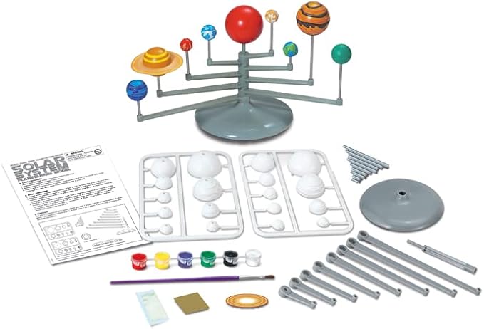 4M Solar System Planetarium - DIY Glow-in-the-Dark Model Kit for Kids | Build a 11.8 in rotating solar system with snap-together planets, glow paint, stand, and educational space facts