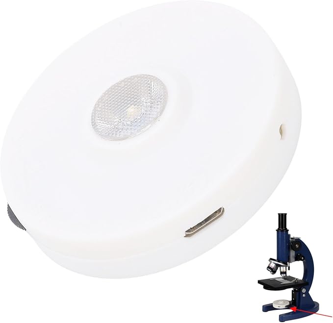 Microscope Bottom Light Source Kit, Microscope Led Light, Stepless Dimmable LED Lighting Adapter with Mirror, Micro Bottom Light Source Kit for Education Research