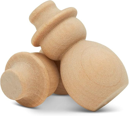 Snowman Peg Dolls 1-13/32 inch, Pack of 100 Wooden Peg Dolls for Christmas Crafts, Nativity Scenes, Holiday Decorations, by Woodpeckers