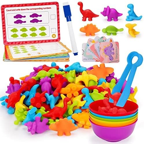 Tsomtto Counting Dinosaurs Montessori Toys for 3 4 5 Years Old Boys Girls | Toddler Manipulatives Preschool Learning Activities Kindergarten Educational Sensory Fine Motor Toys for Kids Ages 3-5 4-8