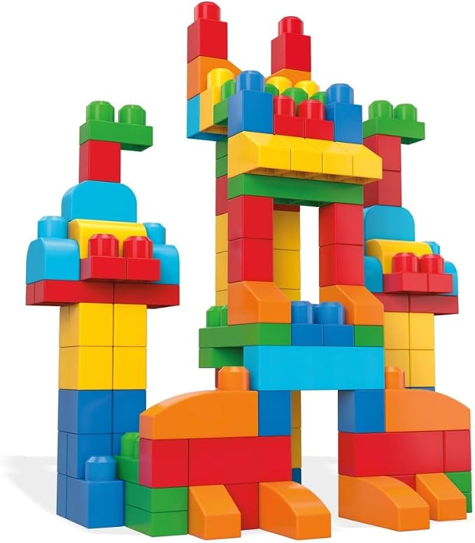 MEGA BLOKS First Builders Deluxe Building Bag Toddler Block Toys Set, Red | 150 Pieces, Storage, Creative Open-Ended Play, Preschool Kids Ages 1+ Years, Easy to Build (Amazon Exclusive)
