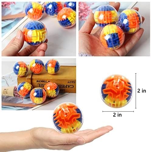 Nothers 3D Maze Brain Teaser Puzzles, 6 Pcs Set, Modern Style, Ages 6-12, Bright Colors, Beginner Level, Spatial Awareness, Patience Skill, Hand-Eye Coordination, Focus