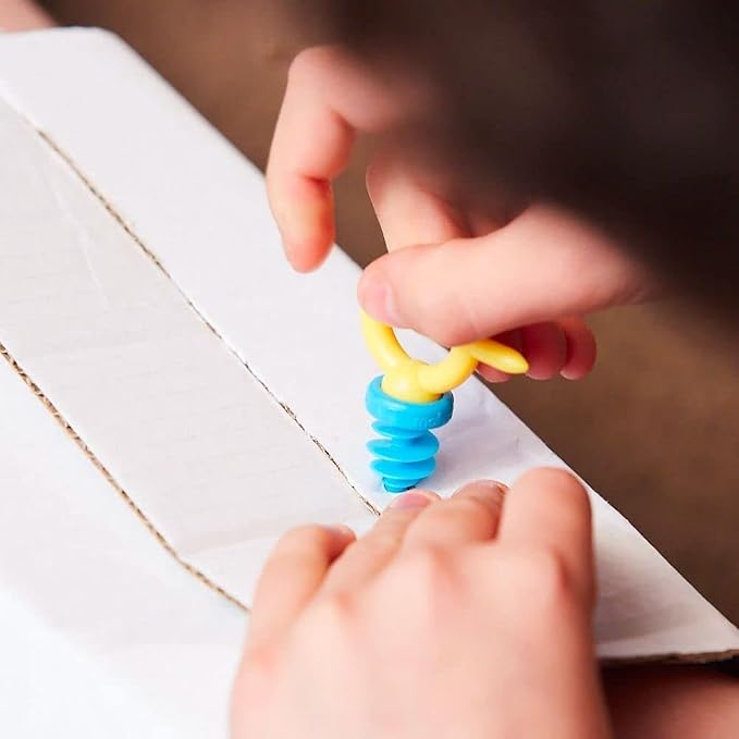 Makedo SCRU 180 | 180 Piece Set for Kids Age 4+ | Perfect for Classroom STEM and STEAM Learning | At Home Play and Classroom Learning | STEM and STEAM Educational Toys | Reusable Tools for Boys and Girls Age 4+