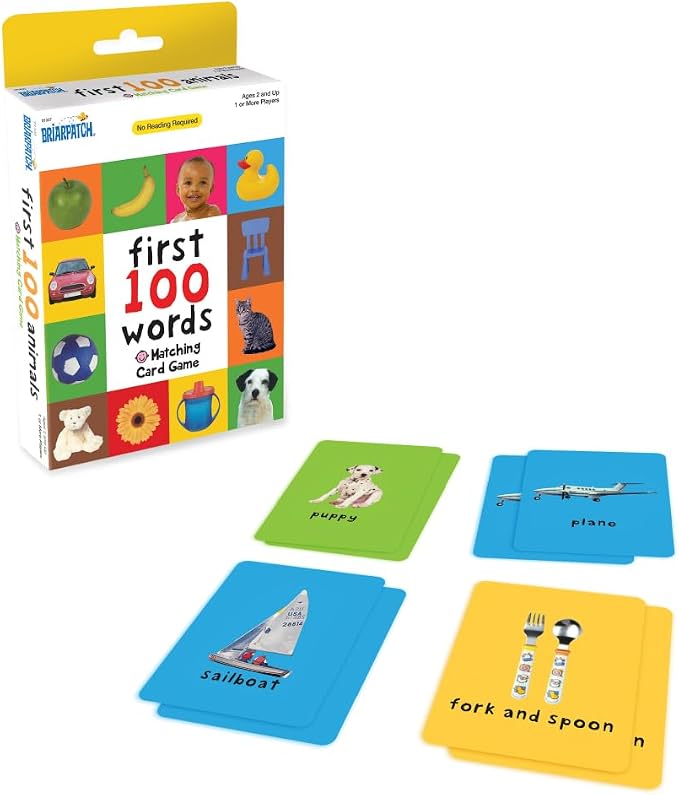 Briarpatch, First 100 Words Matching Card Game, Based On Board Books By Roger Priddy, Preschool Learning for Kids