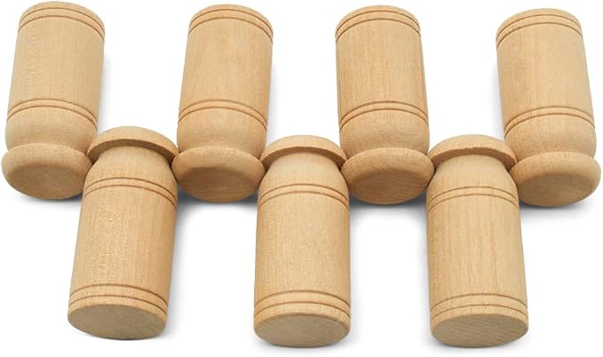 Wooden Milk Cans, 1-5/8 inch, Pack of 50, Small Unfinished Cargo Drums, Perfect for Miniatures, Scale Models, Mini Train Making or Woodworking Craft Projects, by Woodpeckers