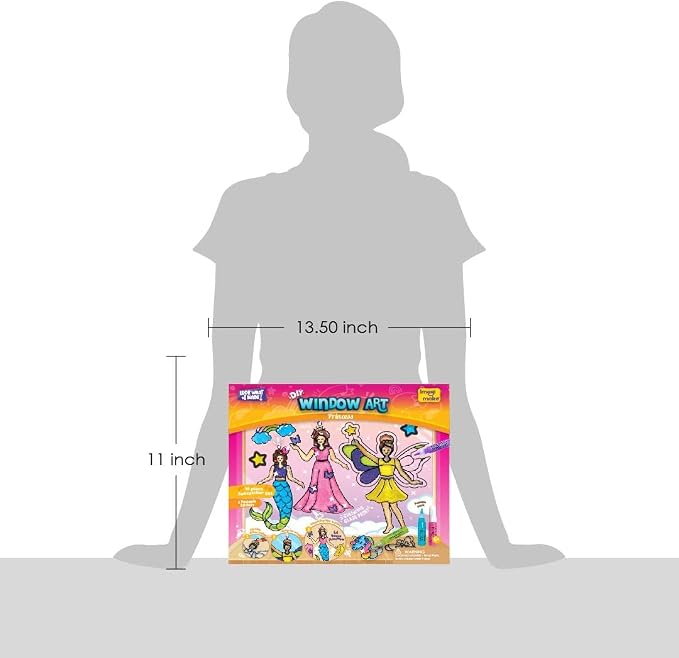 Imagimake Window Art - Princess, DIY Mess-Free 16 Pieces Suncatcher Kit | Stained Glass Painting Craft Activity for Kids, Birthday Gift for Girls Ages 5,6,7,8,9,10,12 Years Old