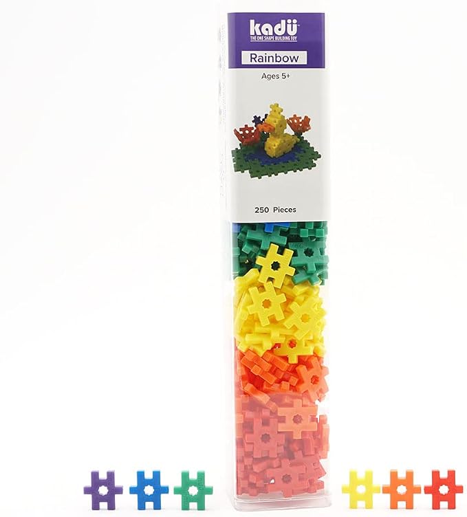 KADÜ 250 Piece Rainbow Set Kids Age 5+ Building Block STEM Interlocking Toy | Creative Mini Sensory Construction Puzzle tiles - Open Ended Play Gift Boys + Girls - Classroom Homeschool Manipulatives