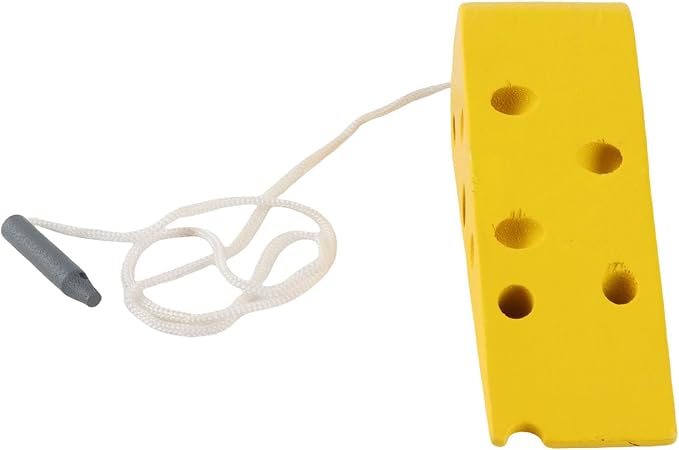 TOPINCN Fine Motor Skill Wooden Lacing Cheese Toy Safe for Babies Cognitive Skills Development Beech Wood Portable 1 Unit