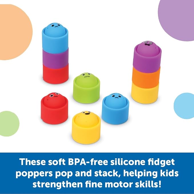 Learning Resources Rainbow Emotion Fidget Poppers Classroom Set, 24 Pieces, Ages 3+, Autism Sensory Toys, Social-Emotional Learning,Sensory Toys for Toddlers