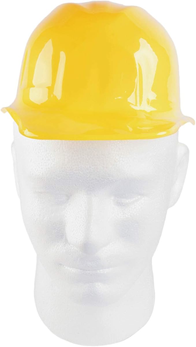 Super Z Outlet 12 Pack Yellow Construction Hard Hat Plastic Birthday Party Supplies Worker Caps Set Halloween Costume Toy