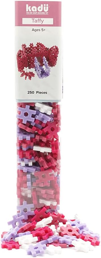 KADÜ 250 Piece Taffy Set Kids Age 5+ Building Block STEM Interlocking Toy | Creative Mini Sensory Construction Puzzle tiles - Open Ended Play Gift Boys + Girls - Classroom Homeschool Manipulatives