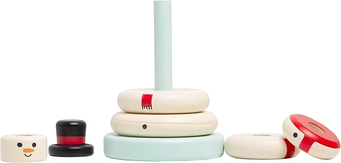 Pearhead Christmas Snowman Stacking Toy Set, Holiday Toys for Toddlers