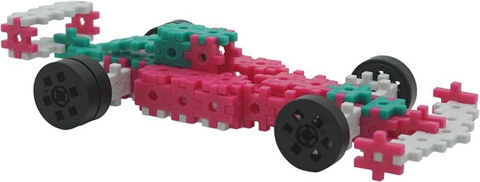 KADÜ Mechanicals 165 Piece Road Racers Pink Kids Age 6+ Building Blocks | Creative Mini Sensory Construction Puzzle tiles - Open Ended Play Gift Boys + Girls - Classroom Homeschool Manipulatives