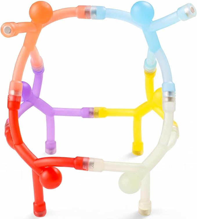 6pcs Magnetic People Figures for Kids 3-8 Travel STEM Fidget Toy | Safe ASTM-certified, Quiet Play for Airplane Car Trips Restaurant, Develops Creativity for Classroom Rewards Stocking Stuffer