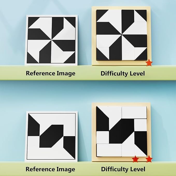 Hiding Blocks Brain Teaser Game for Kids & Adults, 365 Challenges 5 Difficulty Levels, Portable Design for Brain Training(Hiding Blocks)