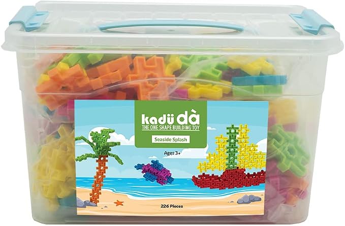 KADÜ DA Age 3+ Seaside Splash 226 Piece Kids Beginning Building Block Toy | Creative Mini STEM Sensory Construction Puzzle - Open Ended Play Gift Boys + Girls - Classroom Homeschool Manipulatives