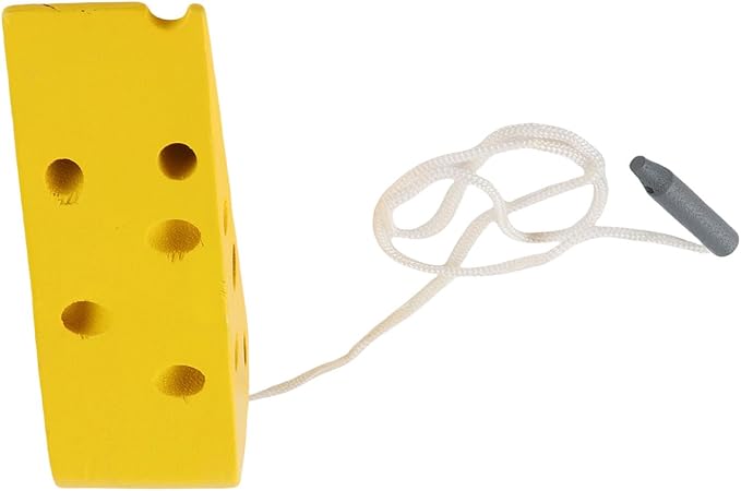 TOPINCN Fine Motor Skill Wooden Lacing Cheese Toy Safe for Babies Cognitive Skills Development Beech Wood Portable 1 Unit