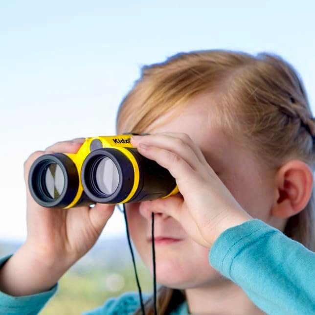 Adventure Kidz Yellow Outdoor Exploration Kit for Children | Binoculars, Flashlight, Compass, Fox Whistle & Magnifying Glass, Backpack Included