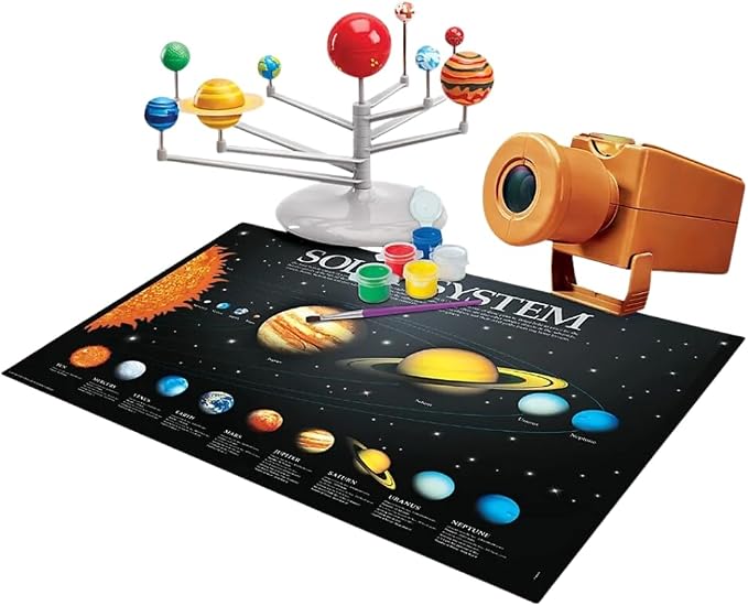 4M - STEAM Space Exploration - Build & Paint Solar System Planetarium Model, Assemble Space Toys Projector with Slides, Includes Glow Stars & Poster - Educational Science Planet Toys Kit, Kids Ages 5+ | Space Exploration STEAM Activity Kit for Kids