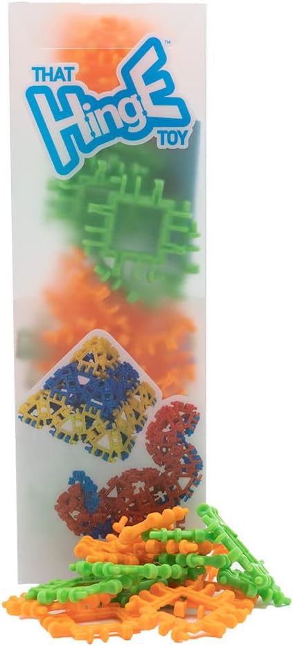That Hinge Toy 82 Piece Age 7+ STEM Kids Building Toy - Animals + More | Green + Orange Creative Sensory Construction Tiles - Open Ended Play Gift Boys + Girls - Classroom Homeschool Manipulatives
