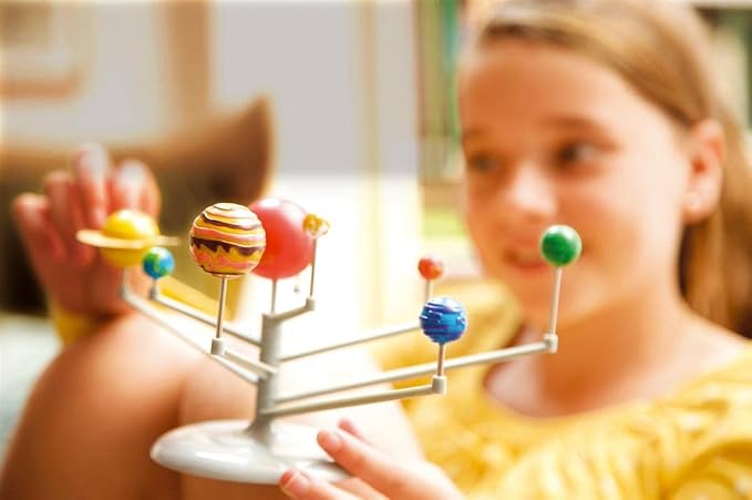 4M Solar System Planetarium - DIY Glow-in-the-Dark Model Kit for Kids | Build a 11.8 in rotating solar system with snap-together planets, glow paint, stand, and educational space facts