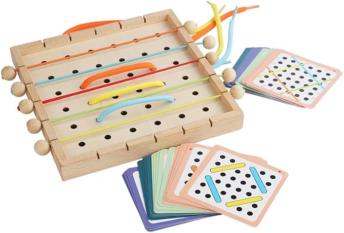 Threading & Stringing Game – Travel-Friendly Logical Sewing Toy for Kids Ages 3–7 Fine Motor Skills & Practical Life Activity, Educational STEM Gift Preschool & Occupational Therapy