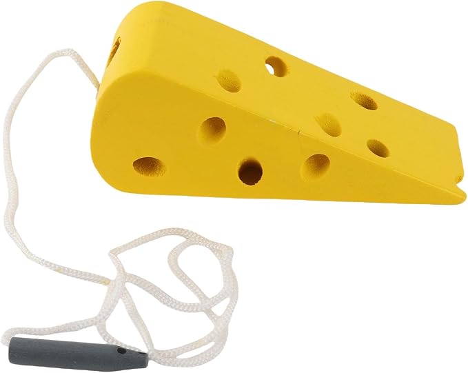 TOPINCN Fine Motor Skill Wooden Lacing Cheese Toy Safe for Babies Cognitive Skills Development Beech Wood Portable 1 Unit