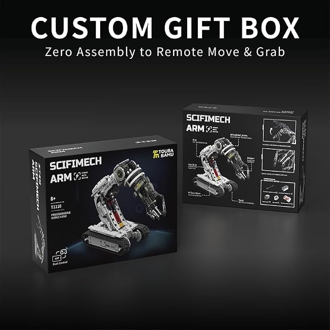 UNCLE BRICK Technical Tracked Robot Arm Building Block Kits,STEM Educational Toys,Upgraded Version Remote & APP Controlled,Set for Boys and Girls 8-14,Technical Robotic Arm Set for Adult(1468Pcs)