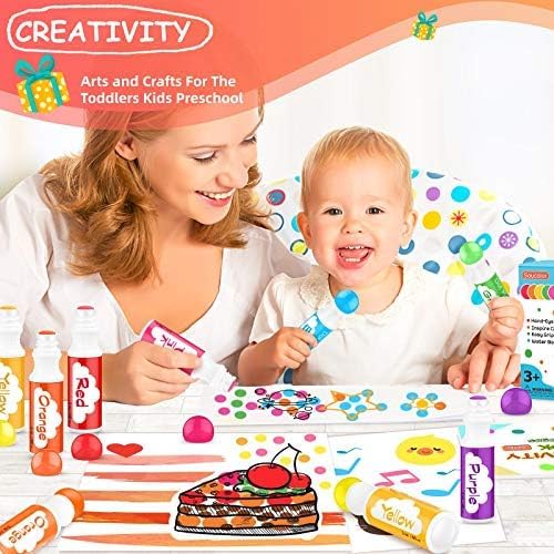 Soucolor 32-Pack Washable Dot Markers for Kids & Toddlers 8 Vibrant Colors | Bingo Daubers,Preschool ,Non-Toxic, Arts & Craftsart for Kids, Classroom Supplies, Paint Dabbers for Endless Creative Fun